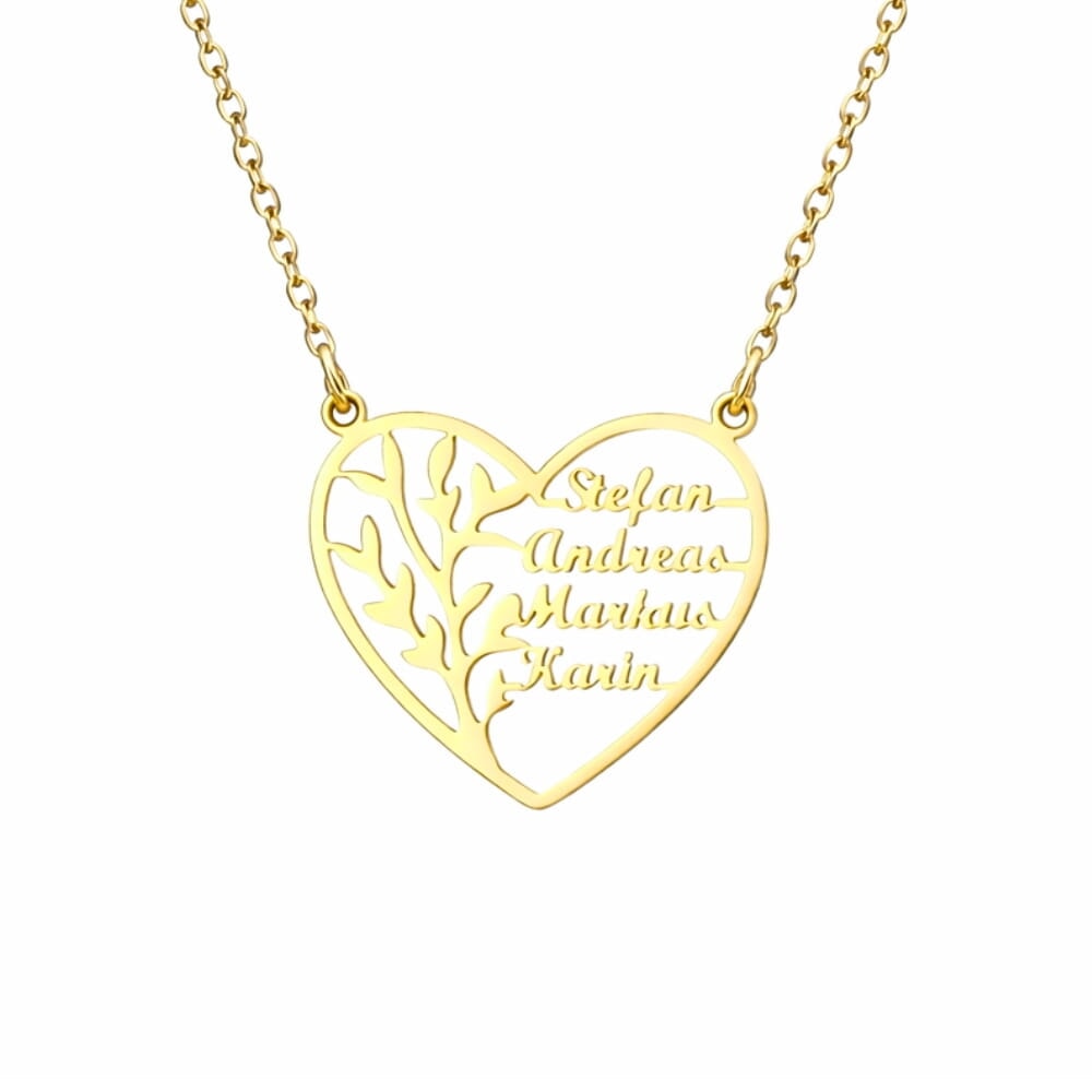 Family Heart Tree of Life Necklace