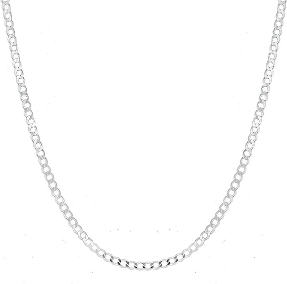 Classic Silver-Toned Curb Chain Necklace