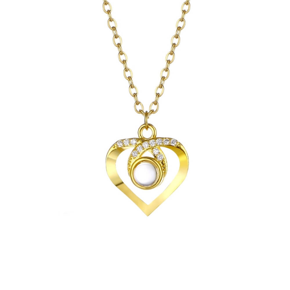 Personalised Photo Projection Necklace with Zirconia