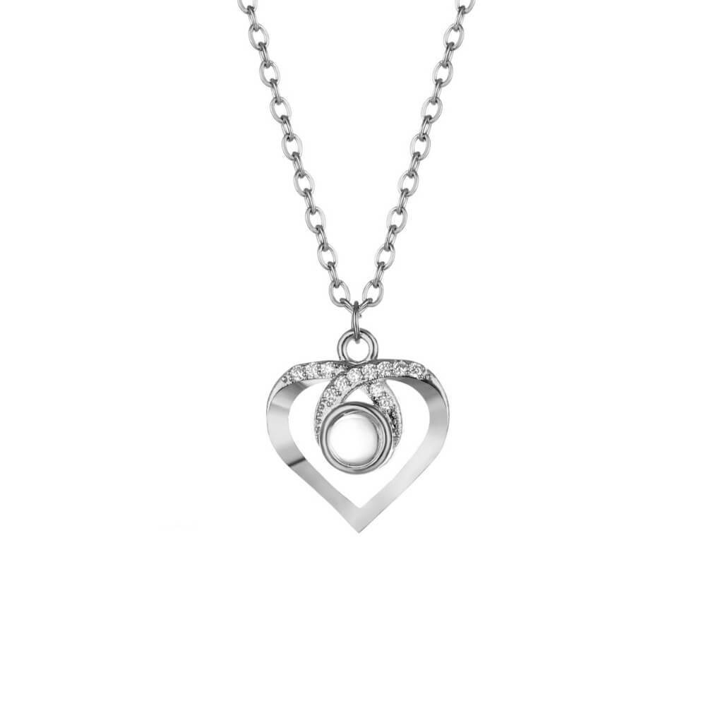 Personalised Photo Projection Necklace with Zirconia