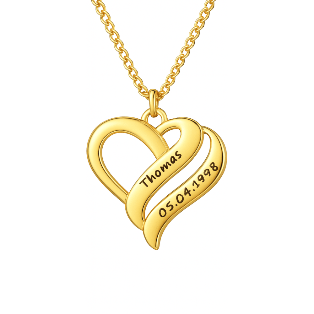 Necklace with united hearts