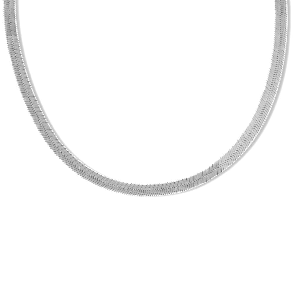 Wide Herringbone Necklace "5mm" with 18-karat gold plating