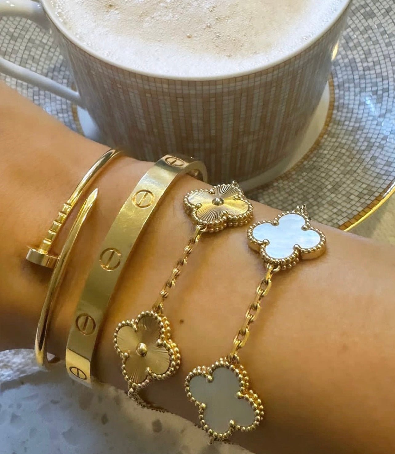 Clover Bracelet Full Gold 18k Gold