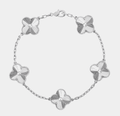 Clover Bracelet Full Silver Lucky Clover Four Leaf Flower Silver Charm Bracelet