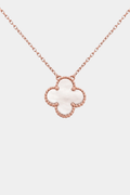 Clover Necklace Lucky Clover Four Leaf Mother Of Pearl 18k Rose Gold Pendant Necklace