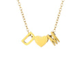 Necklace with heart and two letters
