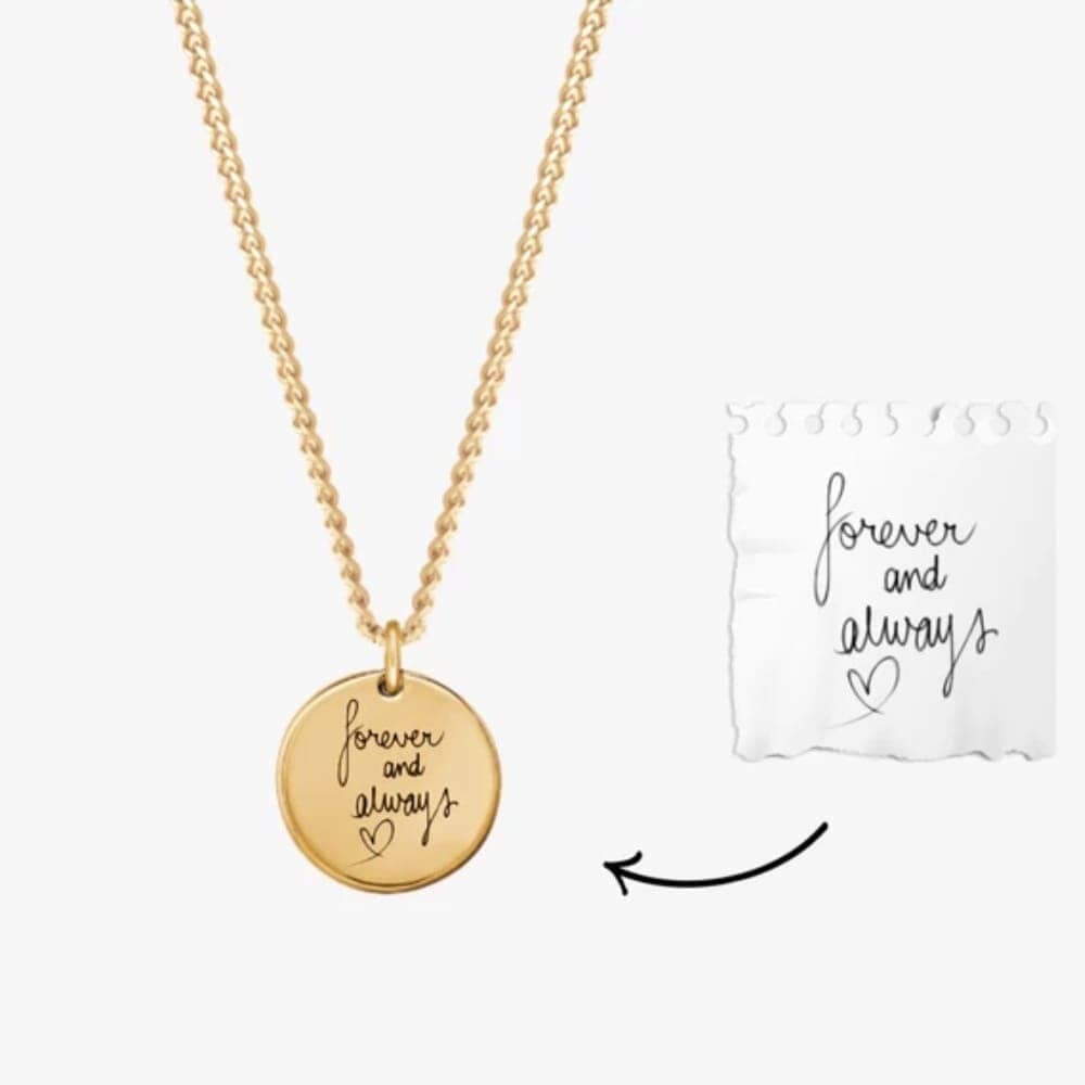 Necklace with personalised engraving
