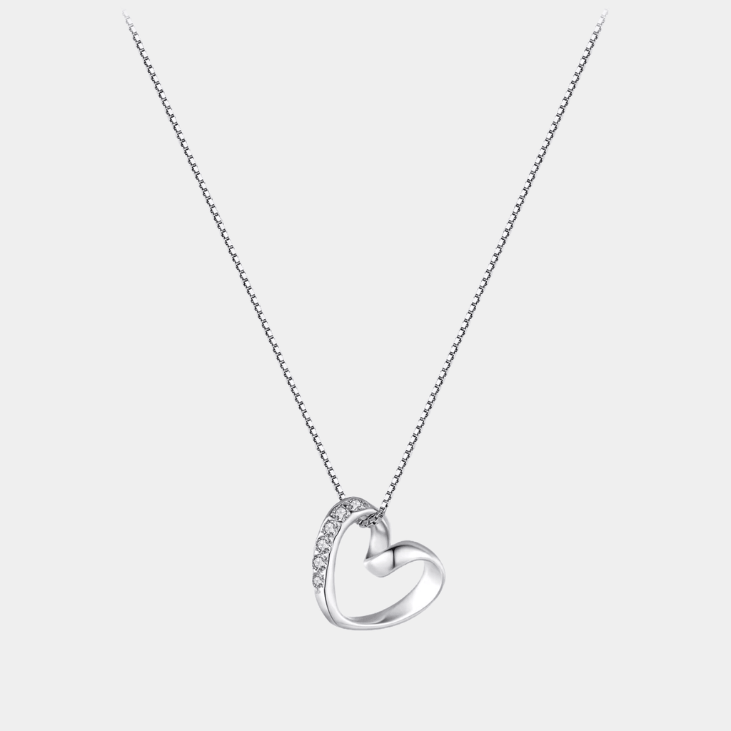Infinity Love Heart Necklace Hallow Pendant In S925 Sterling Silver With Zircon