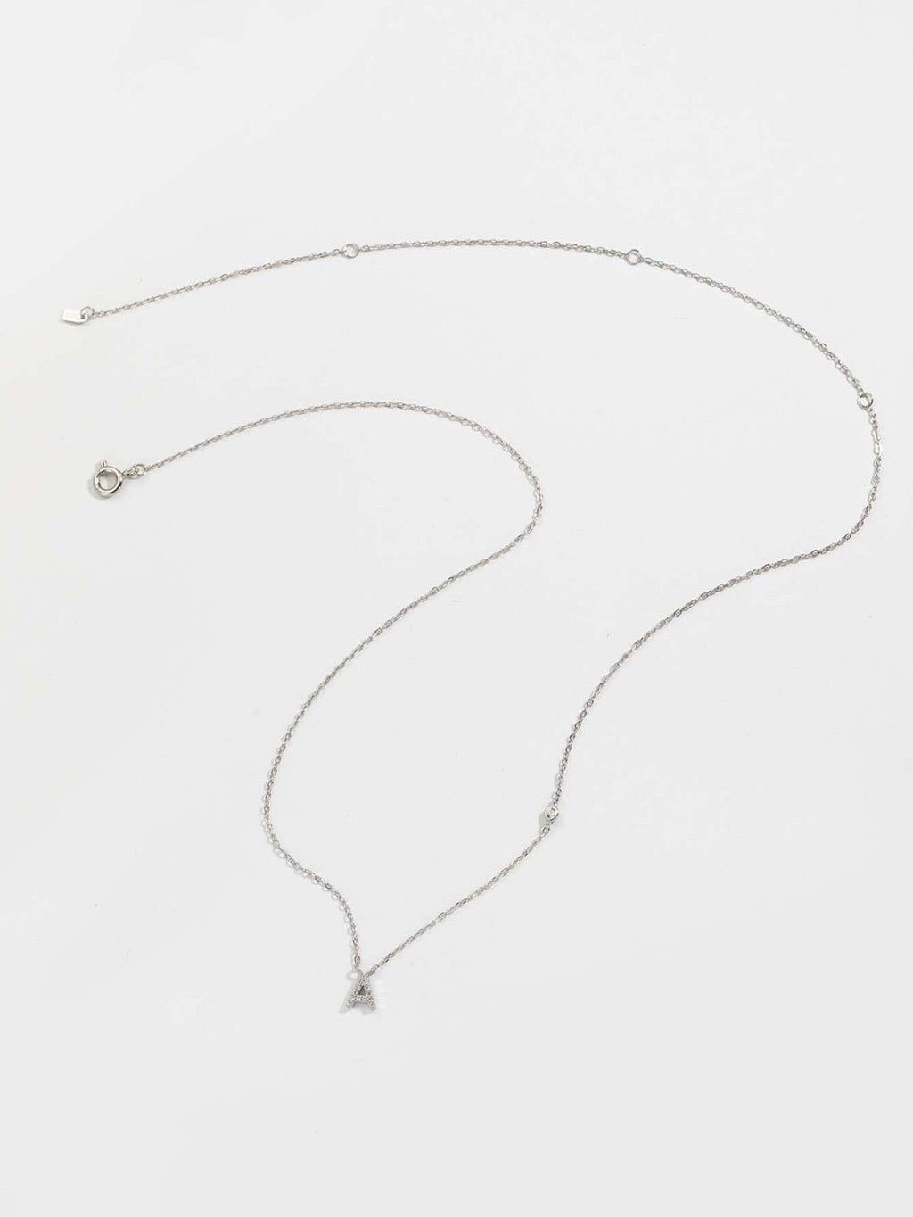 Initial Necklace A Letter Pendant Sterling Silver