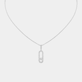 Kinetic Pave Necklace With Moving Diamond Sterling Silver
