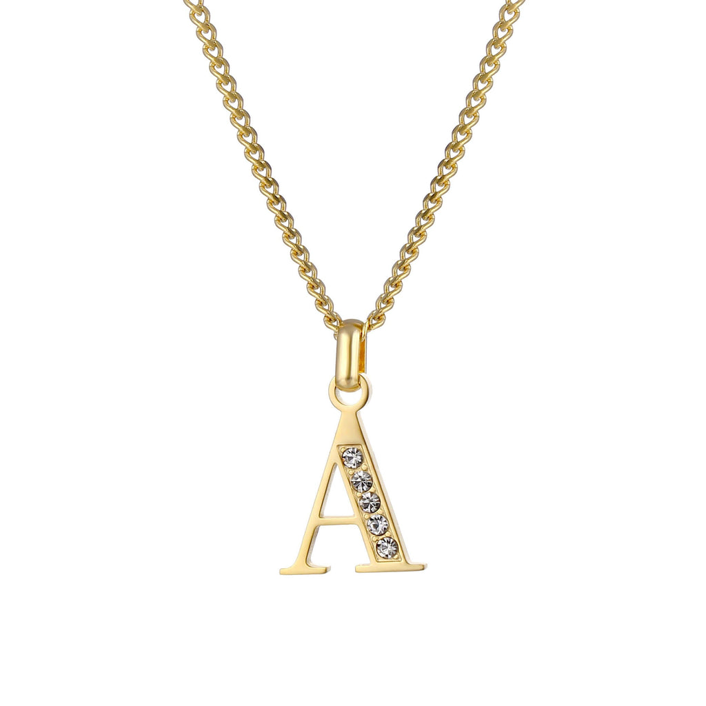 Letter Necklace with Zirconia Stones