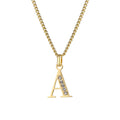 Letter Necklace with Zirconia Stones