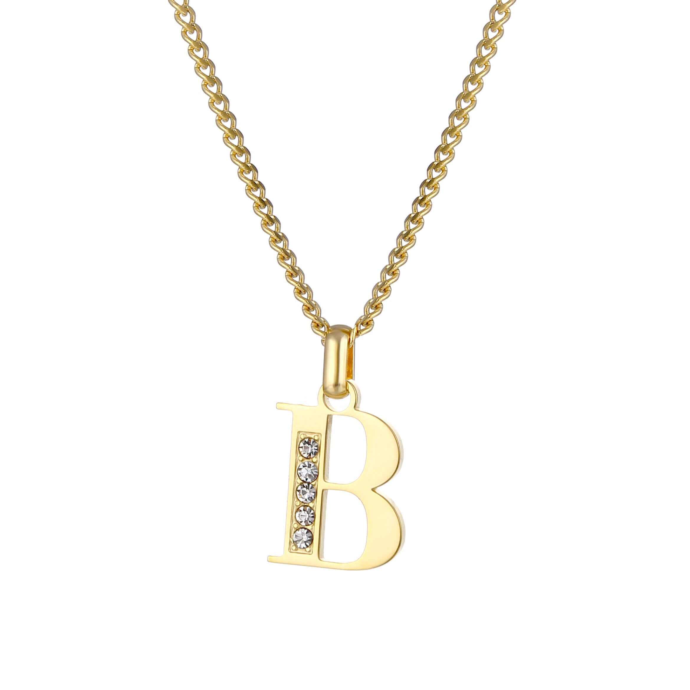 Letter Necklace with Zirconia Stones