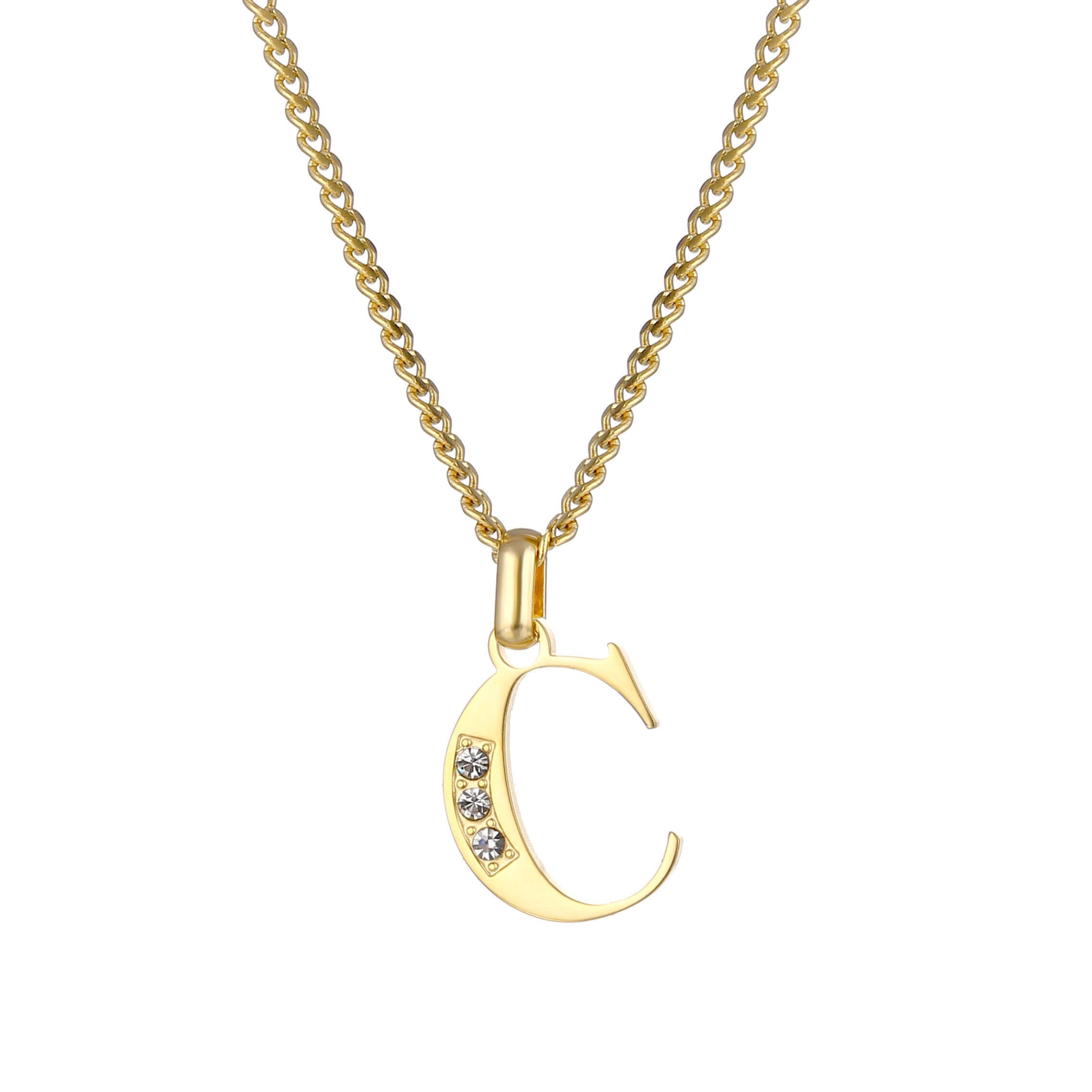 Letter Necklace with Zirconia Stones