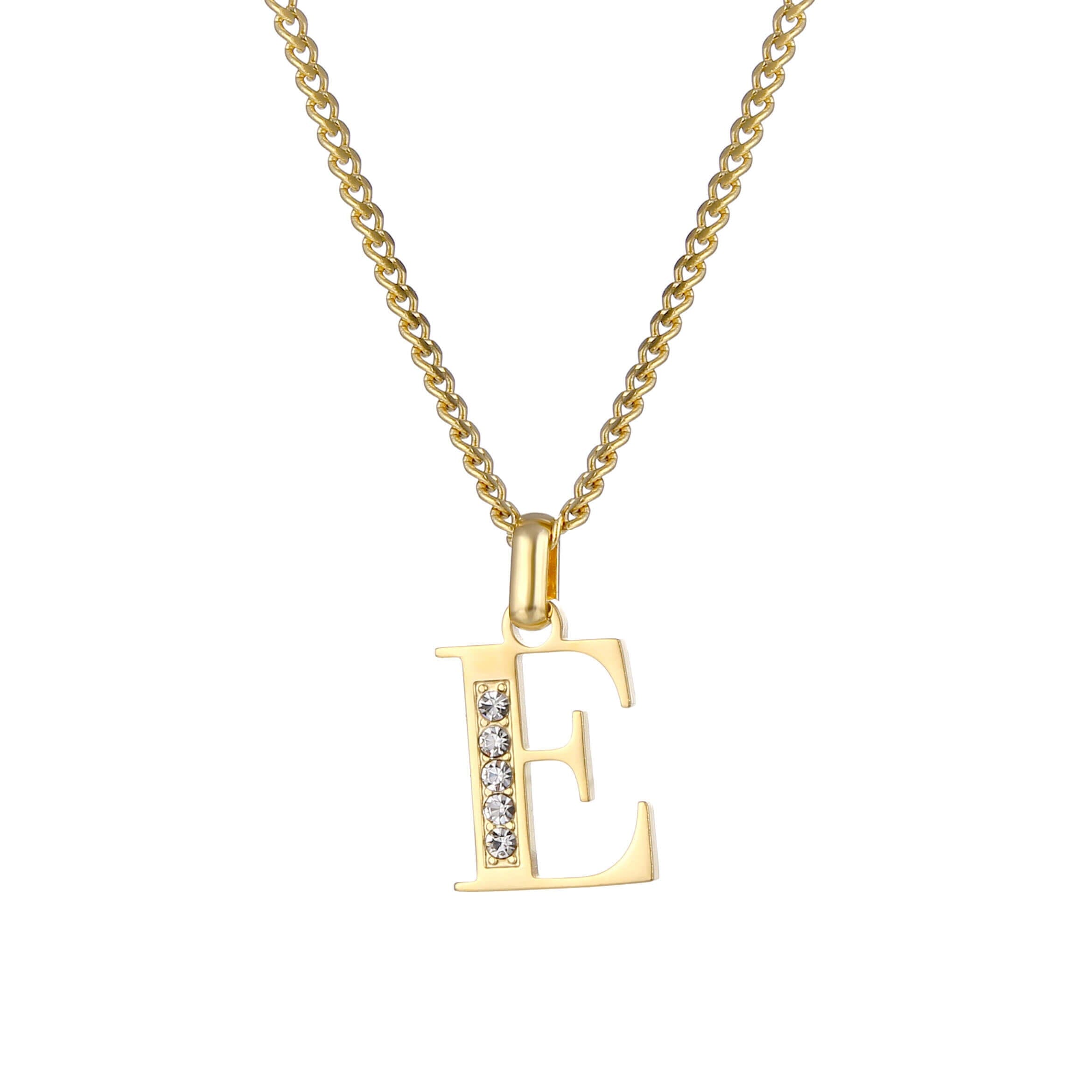 Letter Necklace with Zirconia Stones