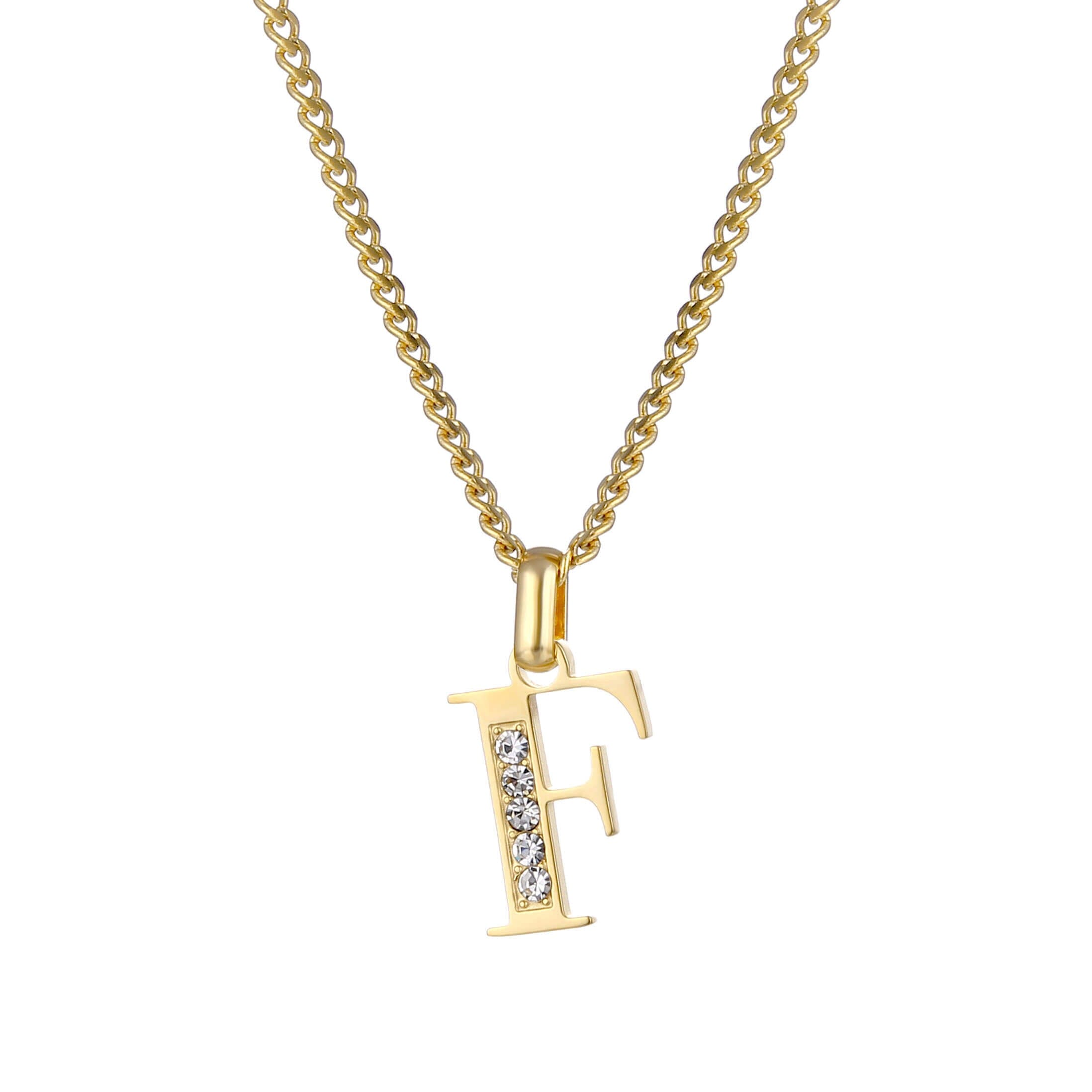 Letter Necklace with Zirconia Stones