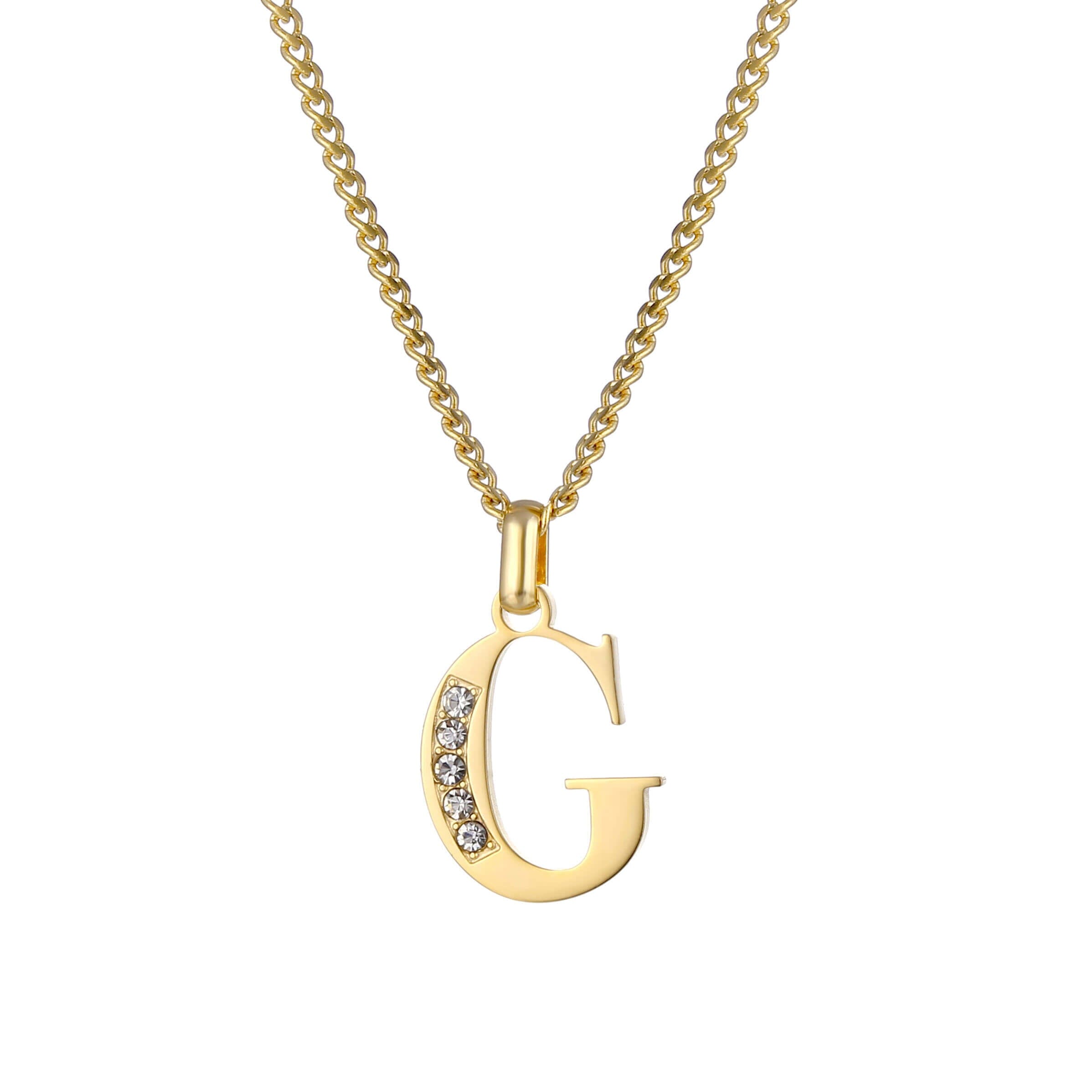 Letter Necklace with Zirconia Stones