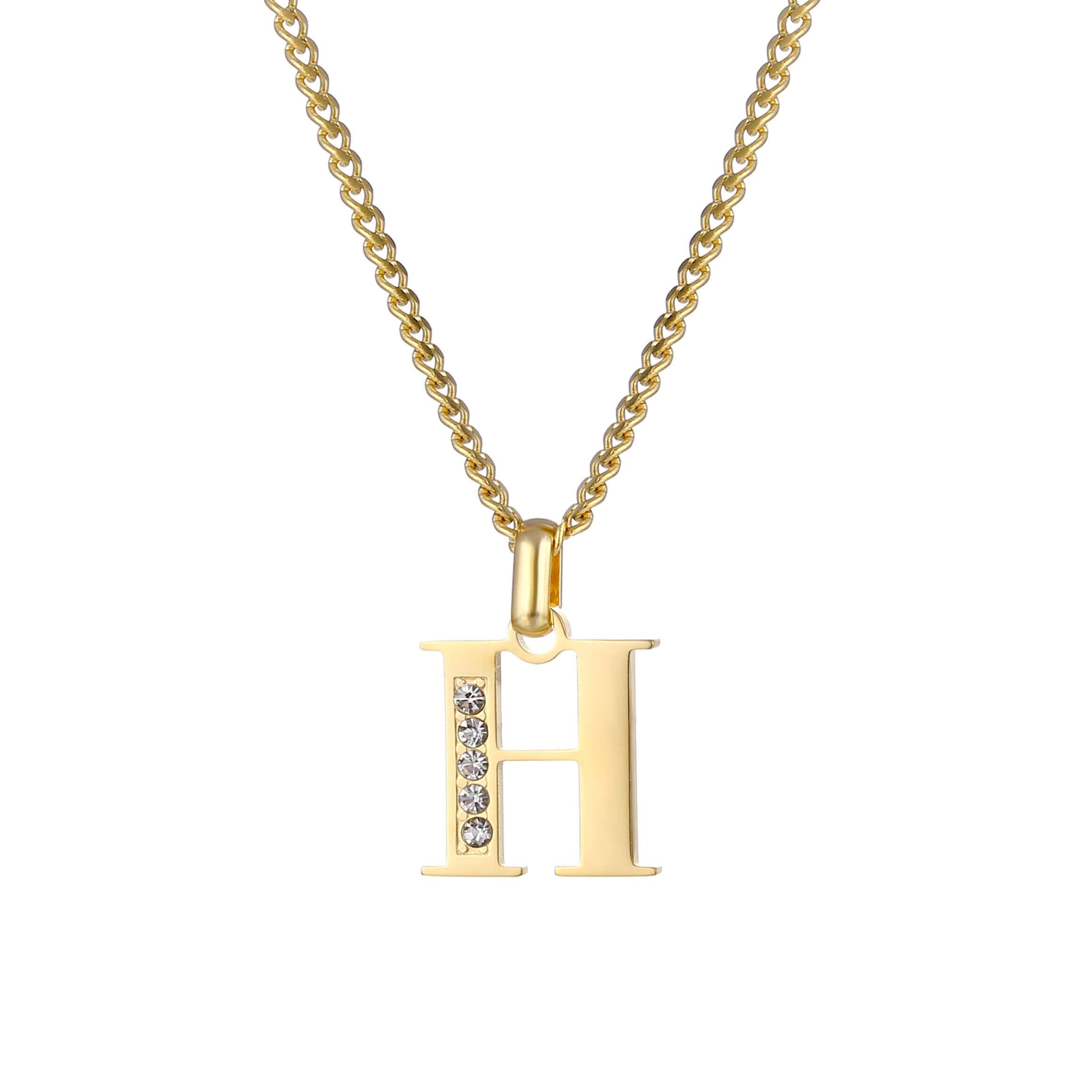 Letter Necklace with Zirconia Stones