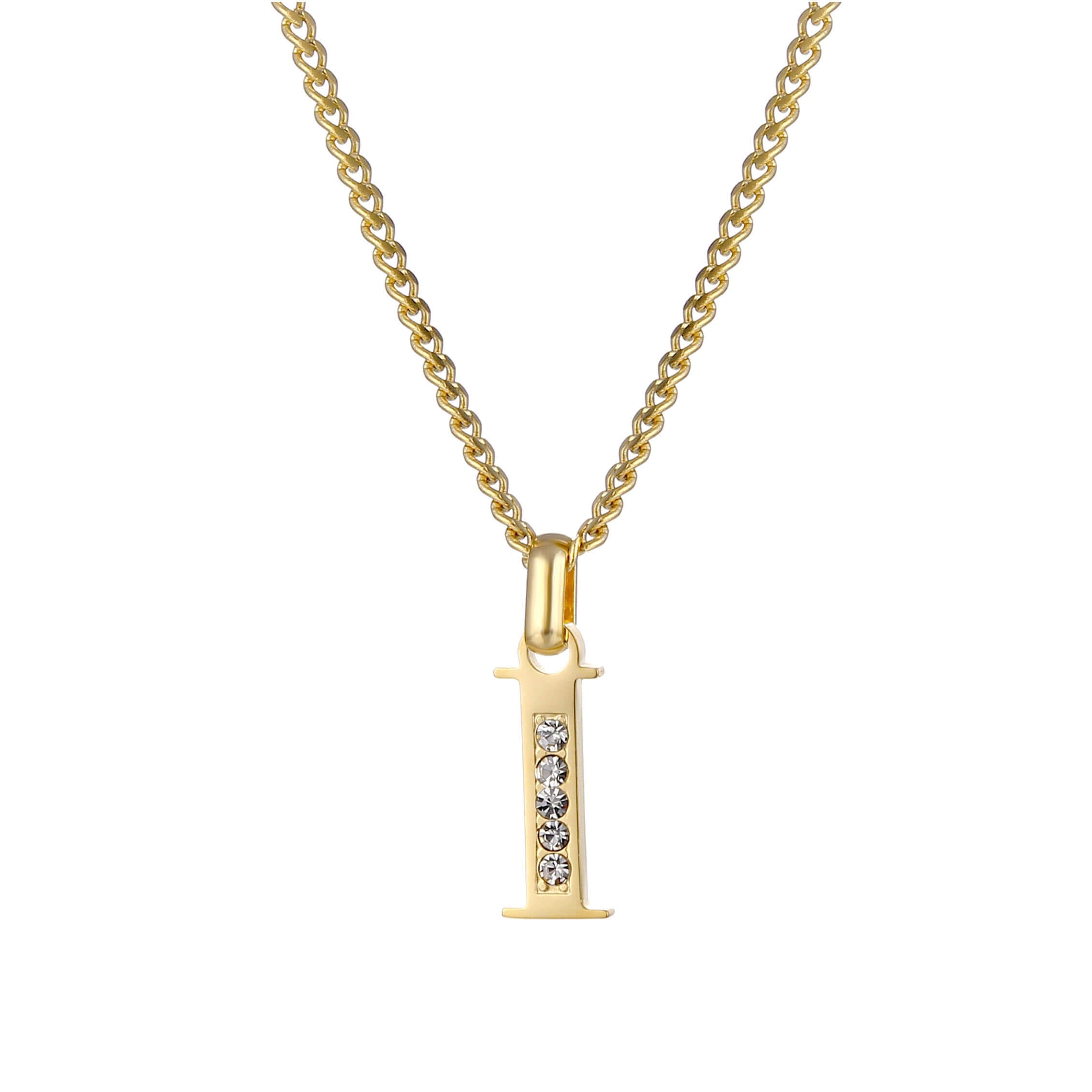 Letter Necklace with Zirconia Stones