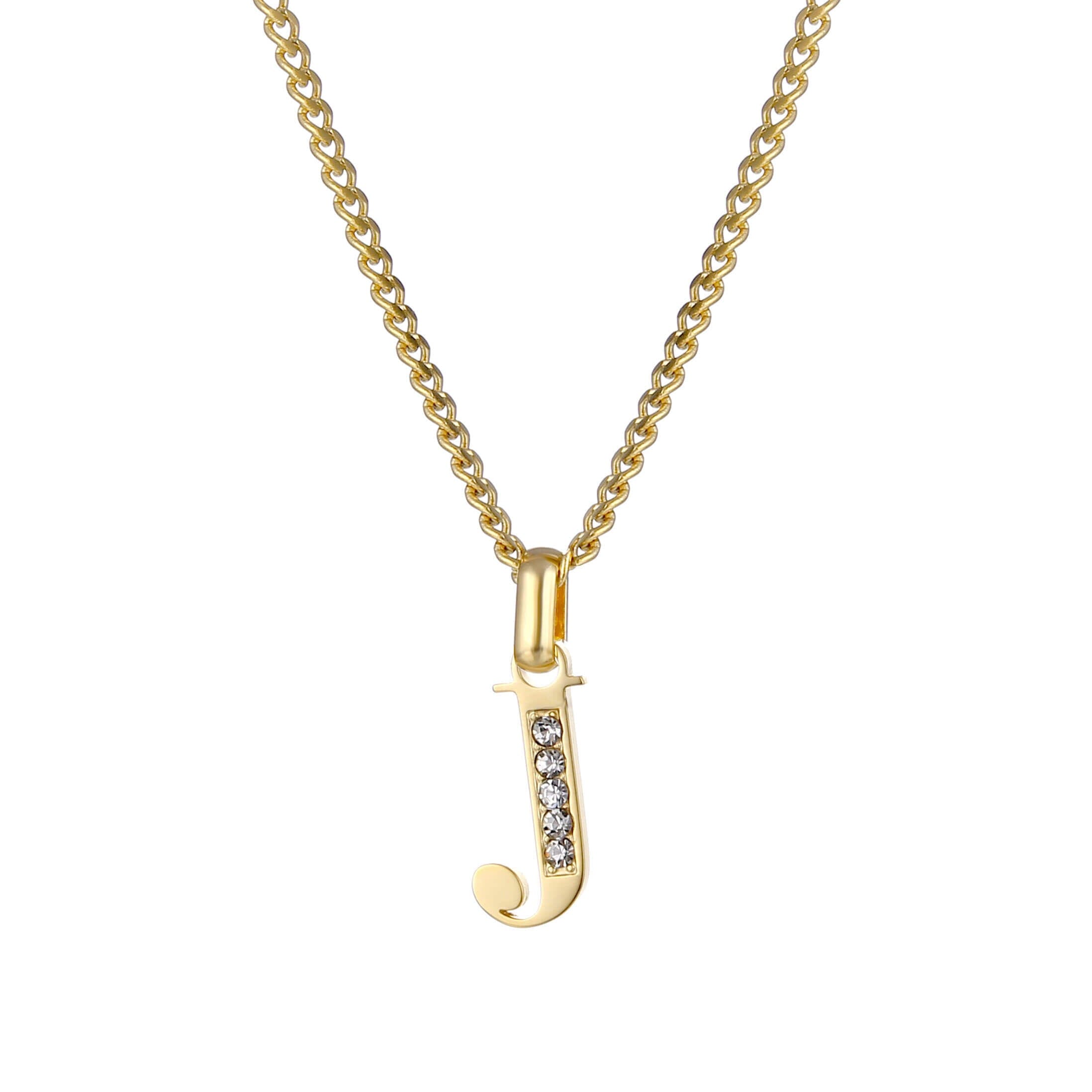 Letter Necklace with Zirconia Stones