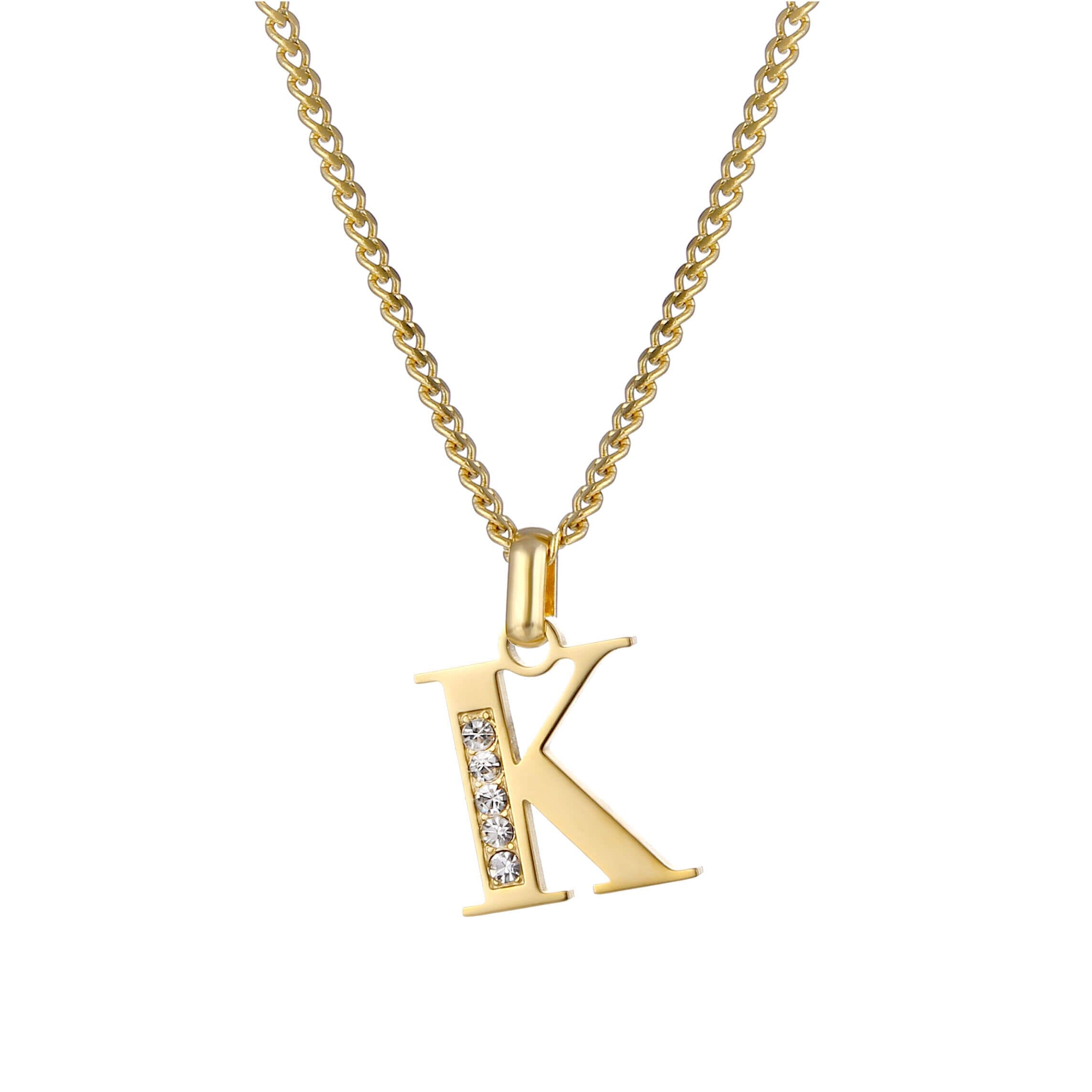 Letter Necklace with Zirconia Stones