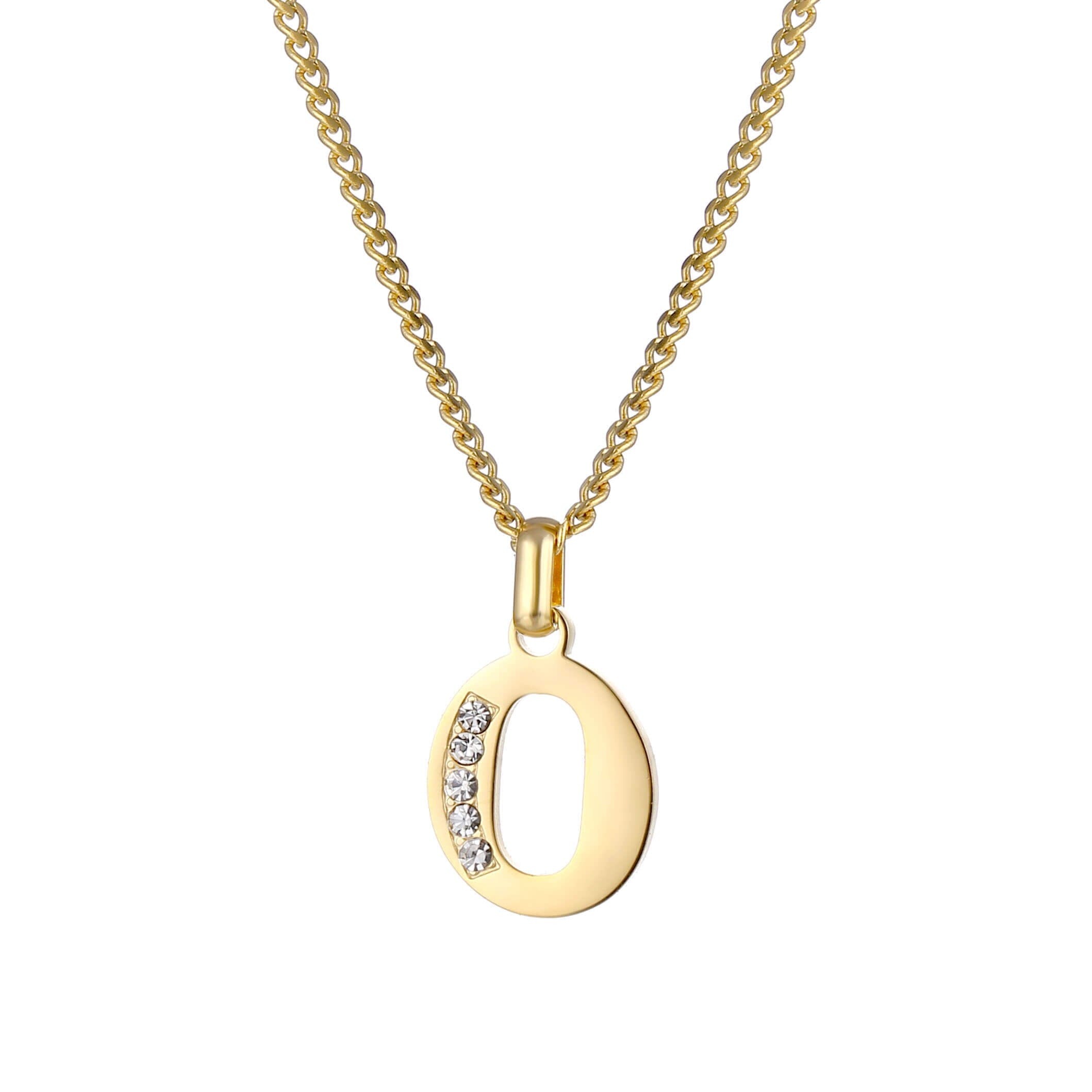 Letter Necklace with Zirconia Stones