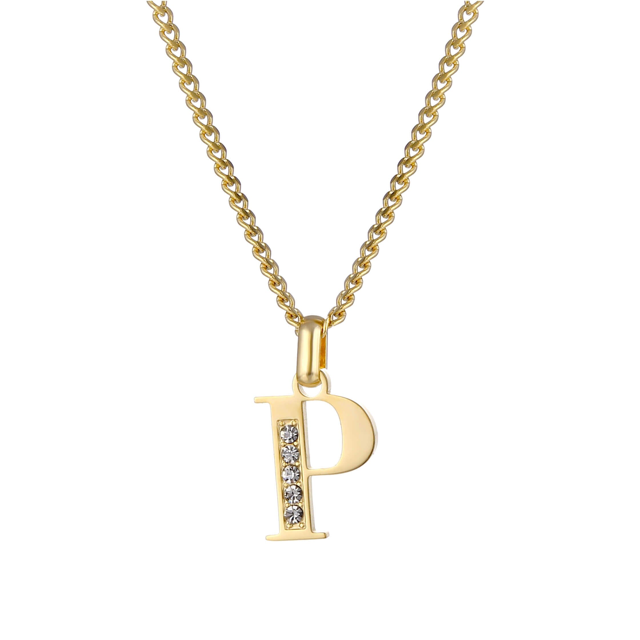 Letter Necklace with Zirconia Stones