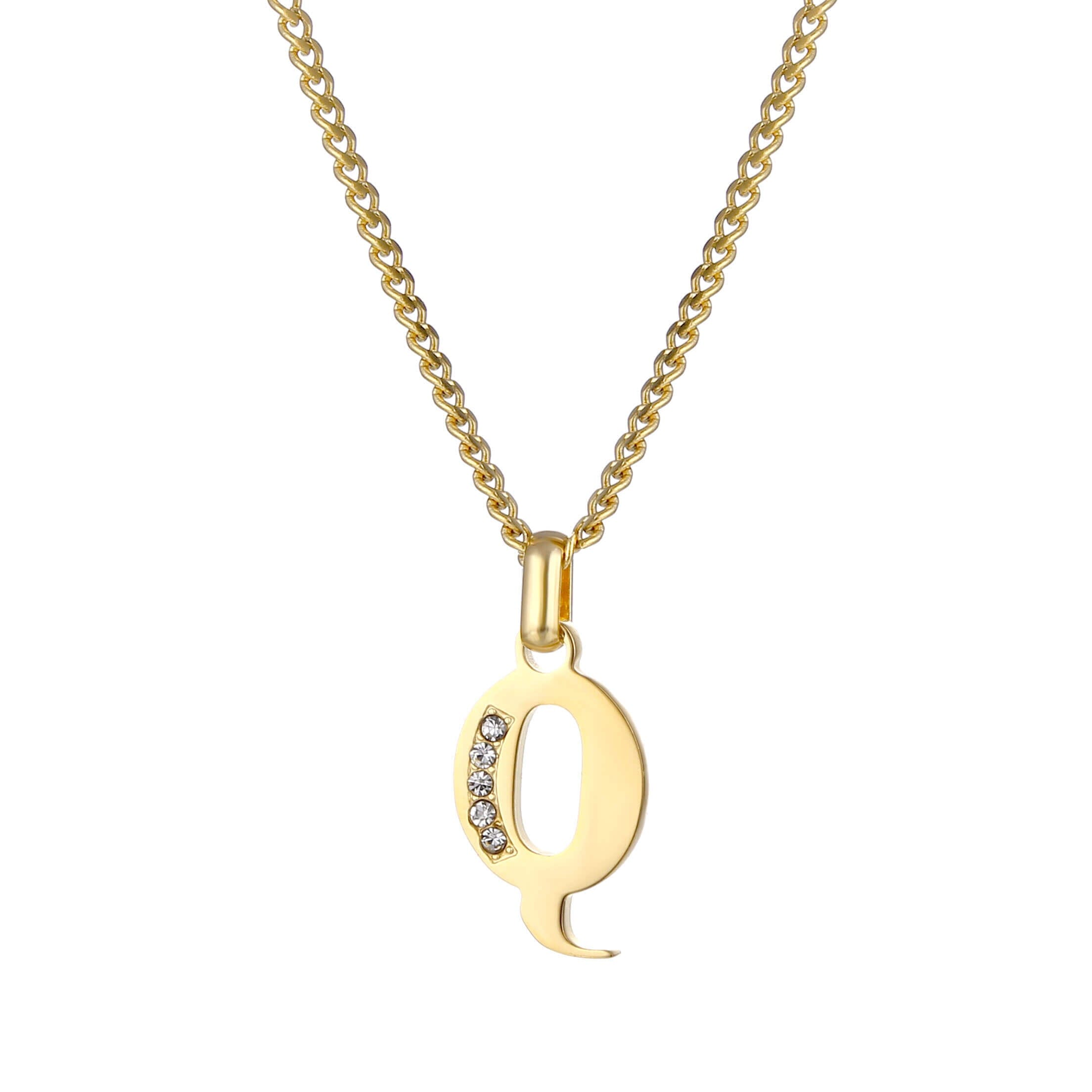 Letter Necklace with Zirconia Stones