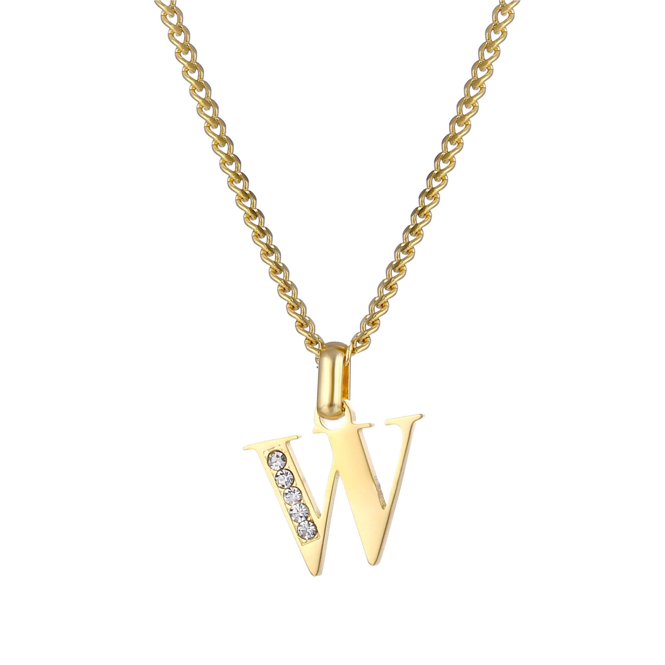 Letter Necklace with Zirconia Stones