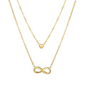 Double Necklace With Heart And Infinity Symbol