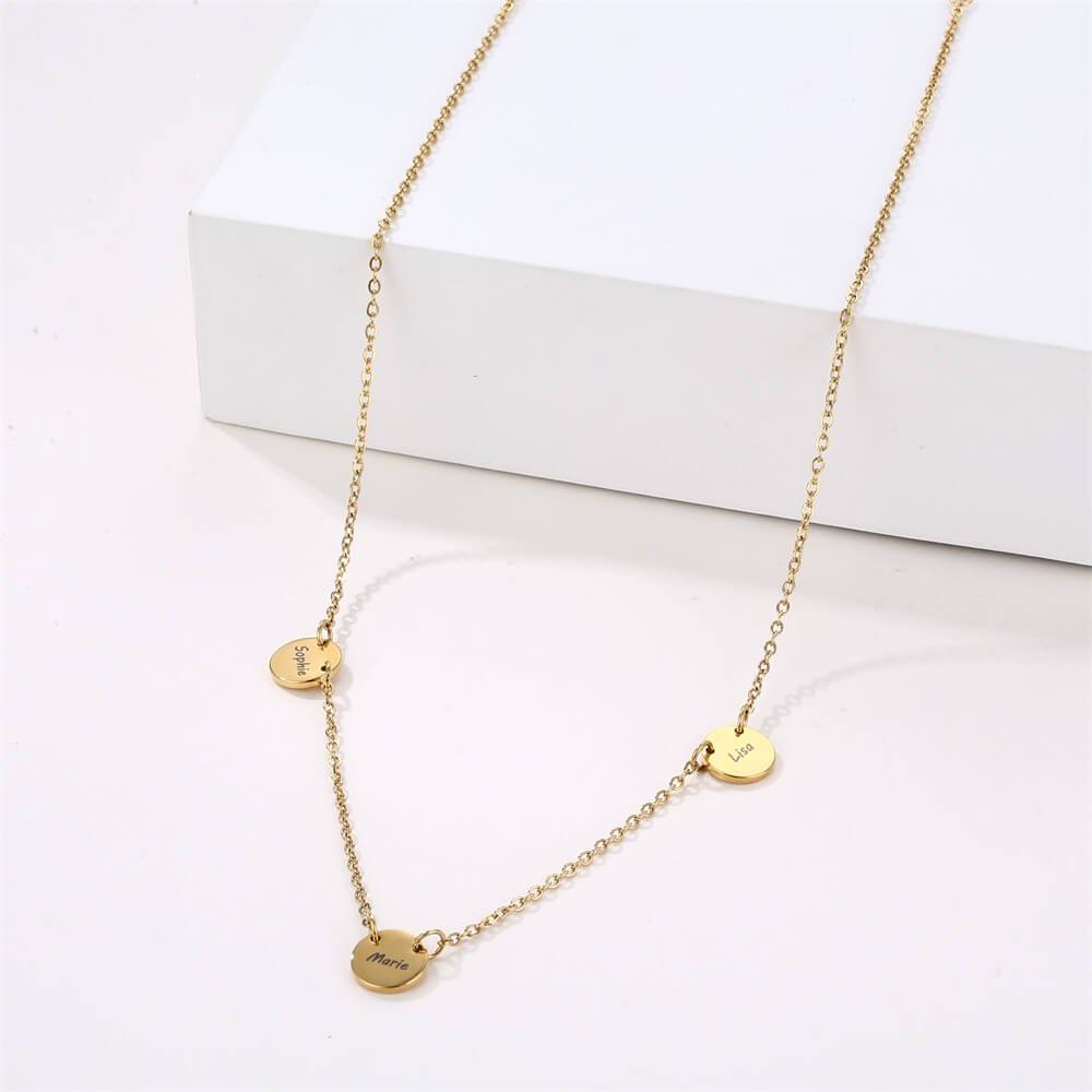Necklace With Three Personalized Coins