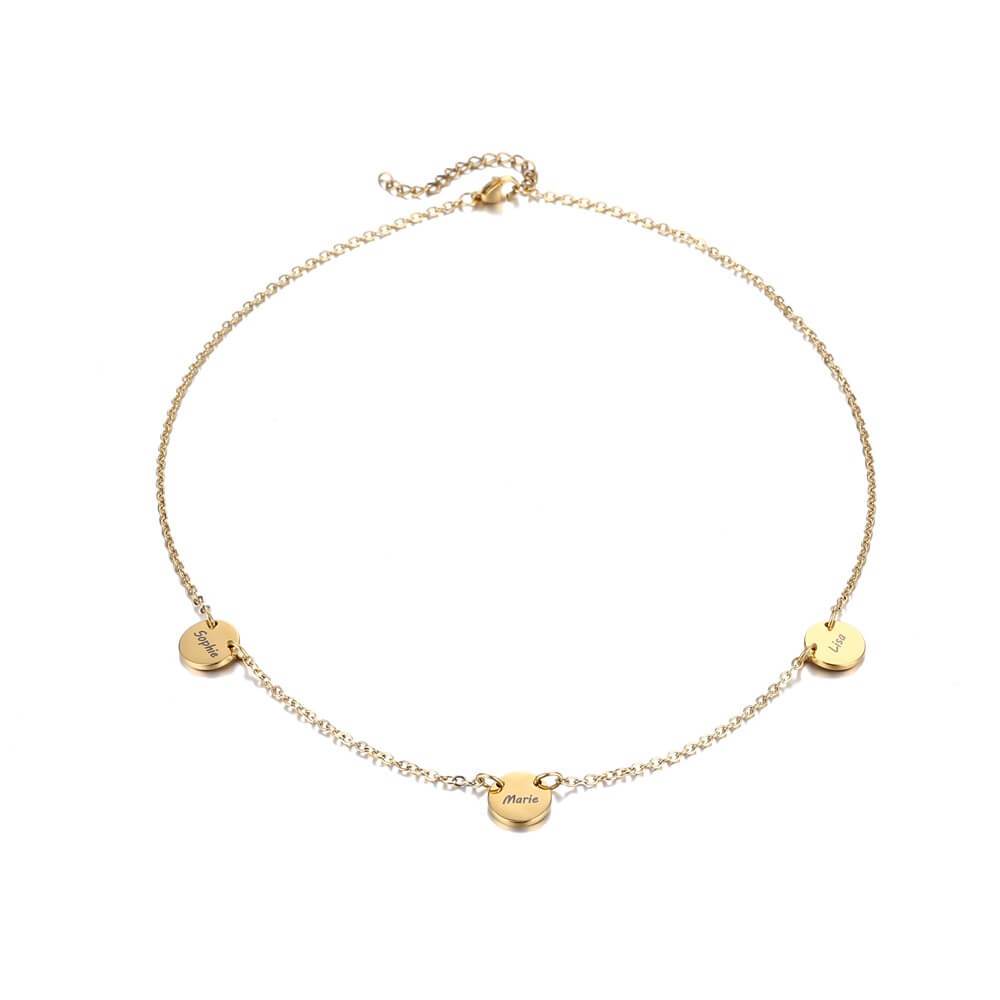 Necklace With Three Personalized Coins