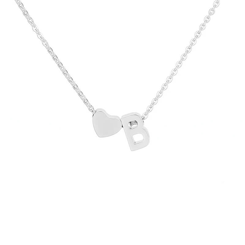 Necklace With A Small Heart And A Letter