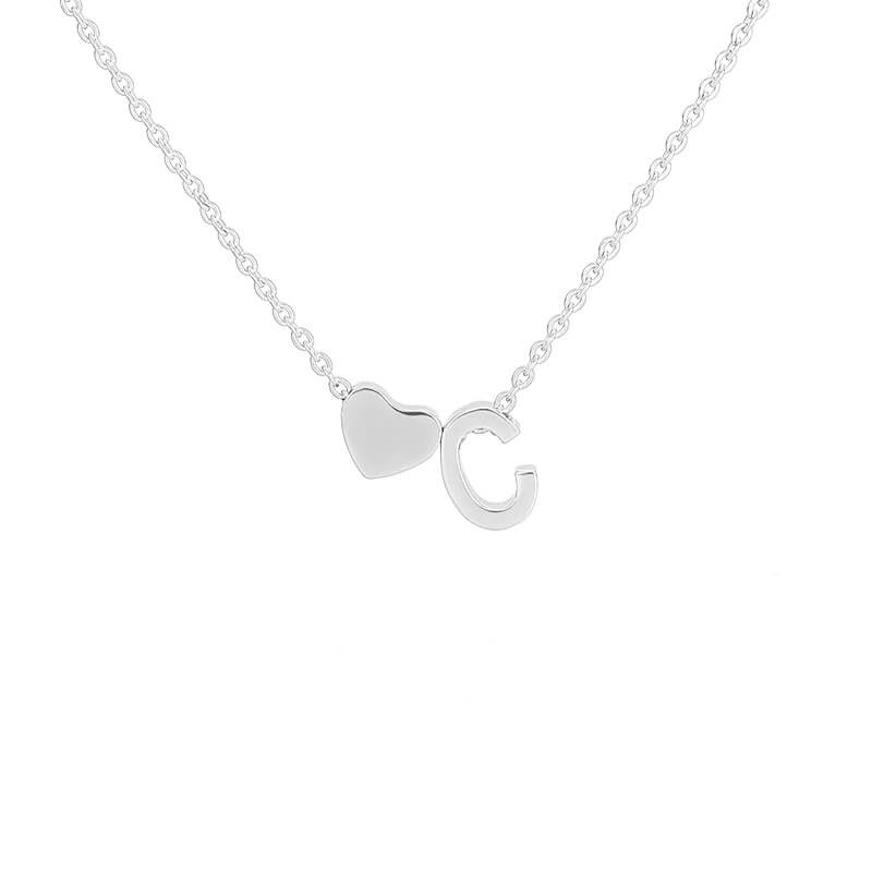 Necklace With A Small Heart And A Letter