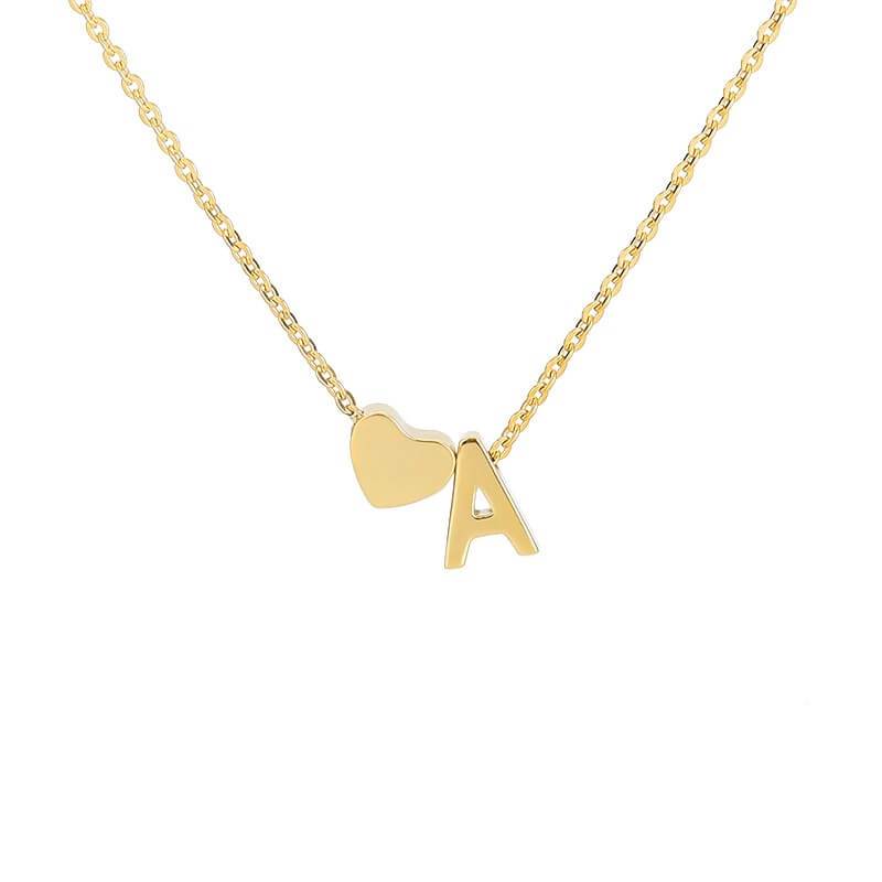 Necklace With A Small Heart And A Letter
