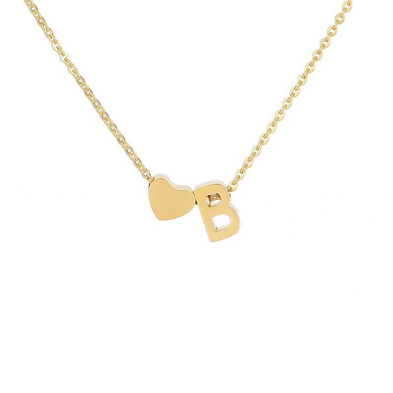 Necklace With A Small Heart And A Letter
