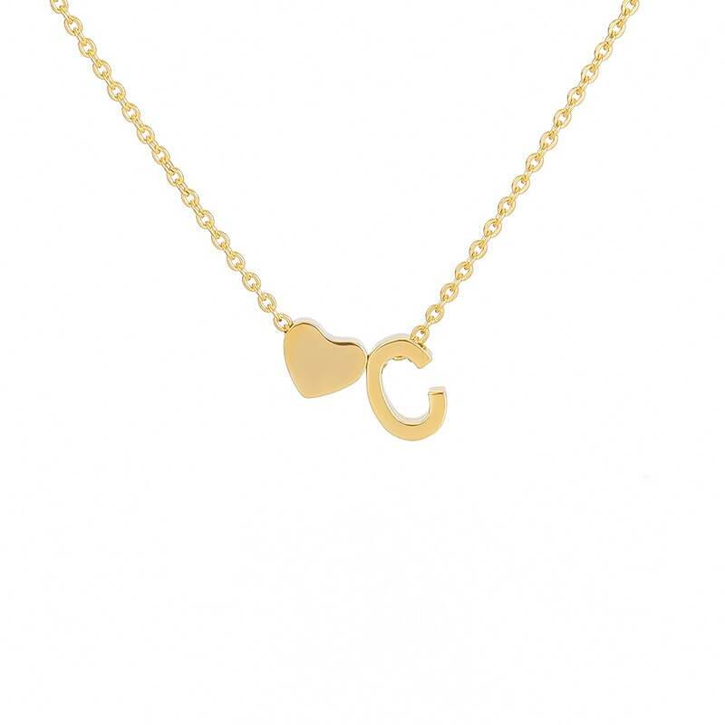 Necklace With A Small Heart And A Letter