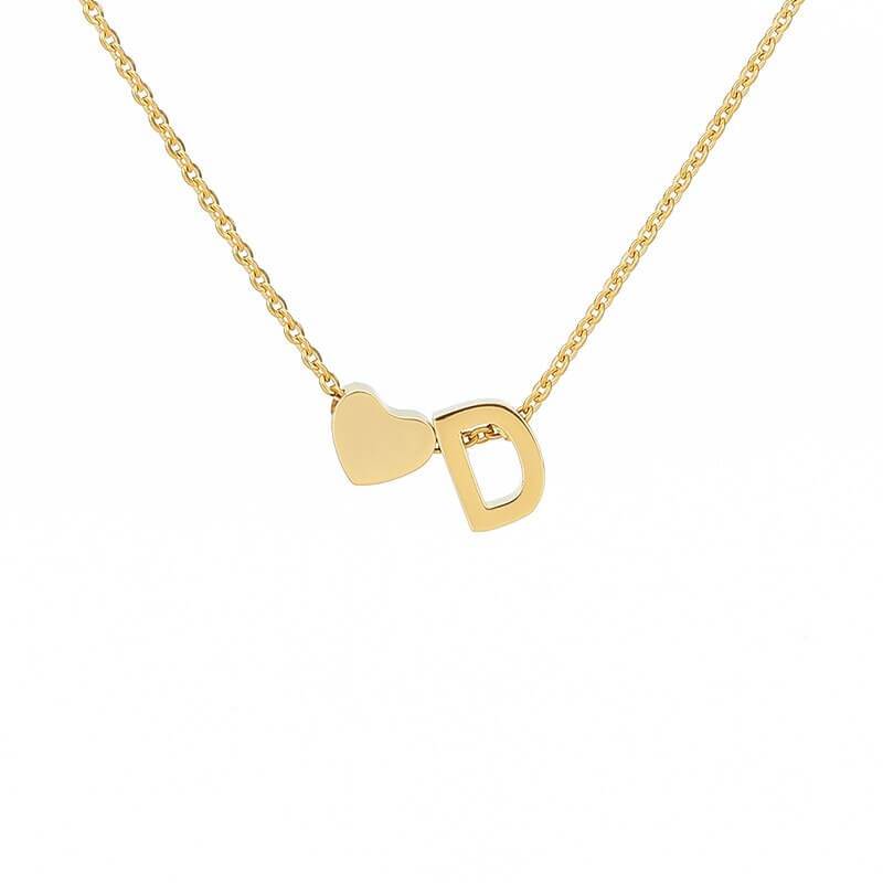 Necklace With A Small Heart And A Letter