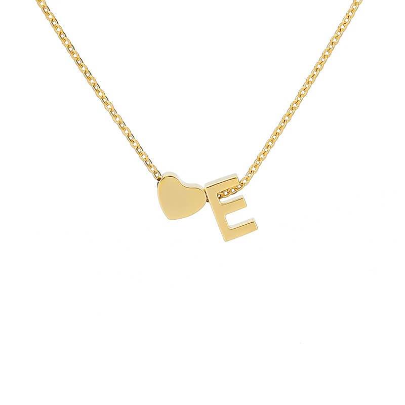 Necklace With A Small Heart And A Letter
