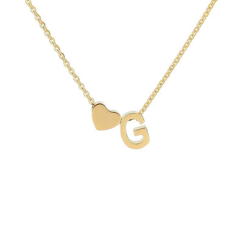 Necklace With A Small Heart And A Letter