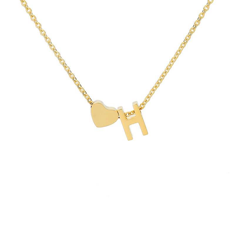 Necklace With A Small Heart And A Letter
