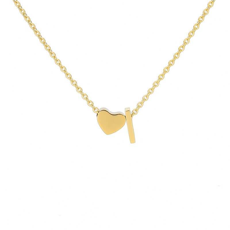 Necklace With A Small Heart And A Letter