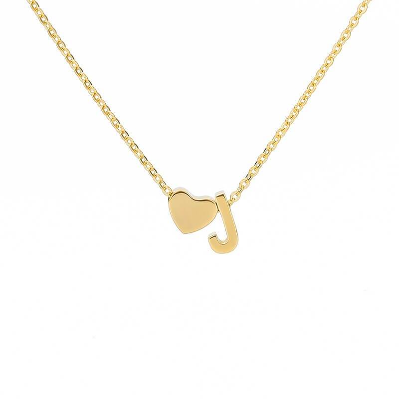 Necklace With A Small Heart And A Letter
