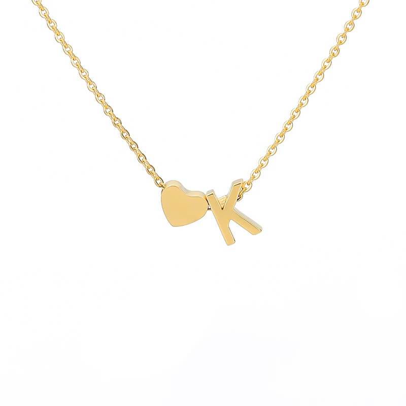 Necklace With A Small Heart And A Letter