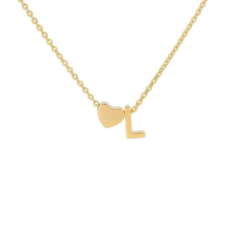 Necklace With A Small Heart And A Letter