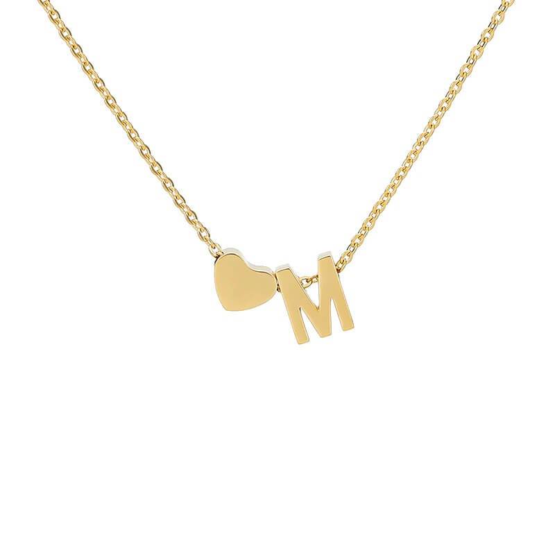 Necklace With A Small Heart And A Letter