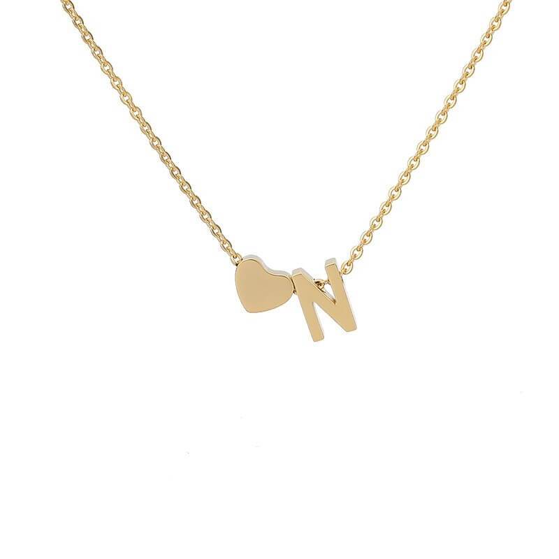 Necklace With A Small Heart And A Letter