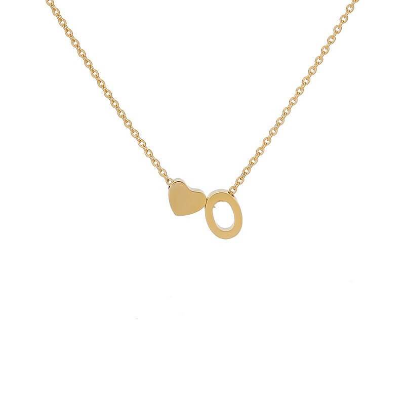 Necklace With A Small Heart And A Letter