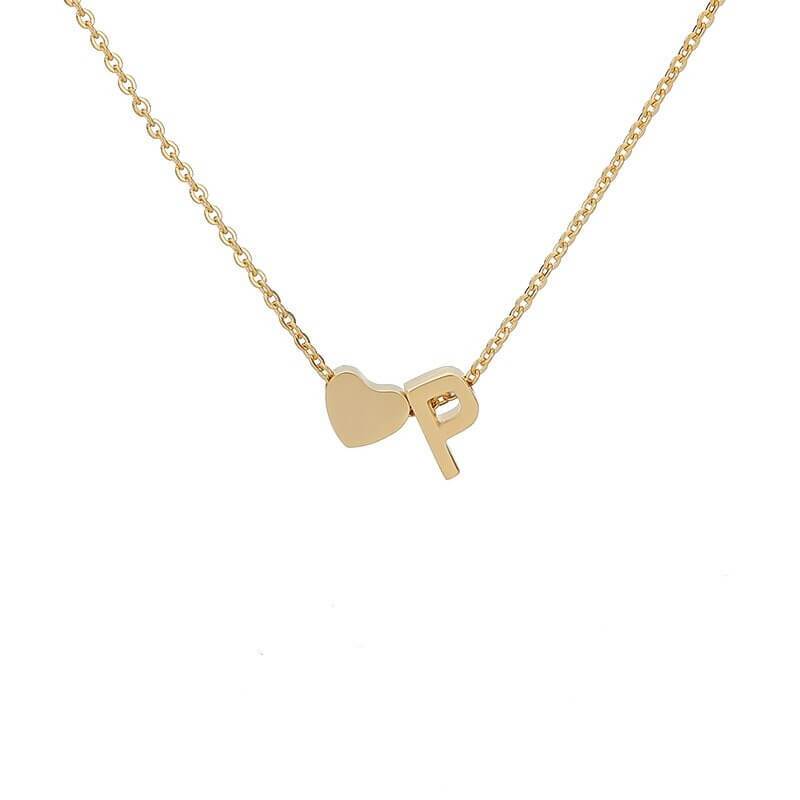 Necklace With A Small Heart And A Letter