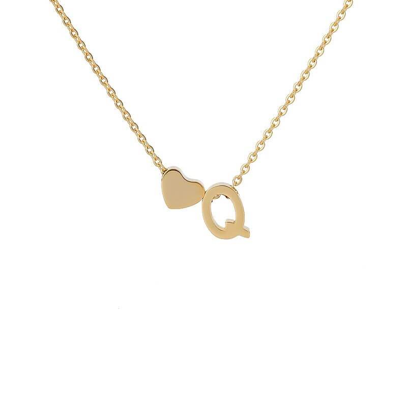 Necklace With A Small Heart And A Letter